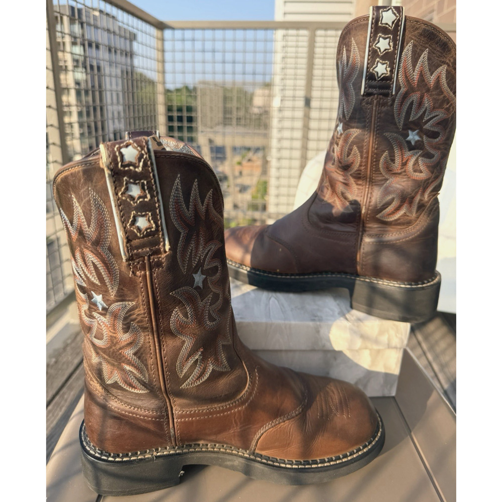 Ariat Women's ProBaby Western Cowboy Leather Boots Driftwood Brown 10001132 7.5B - Picture 5 of 16